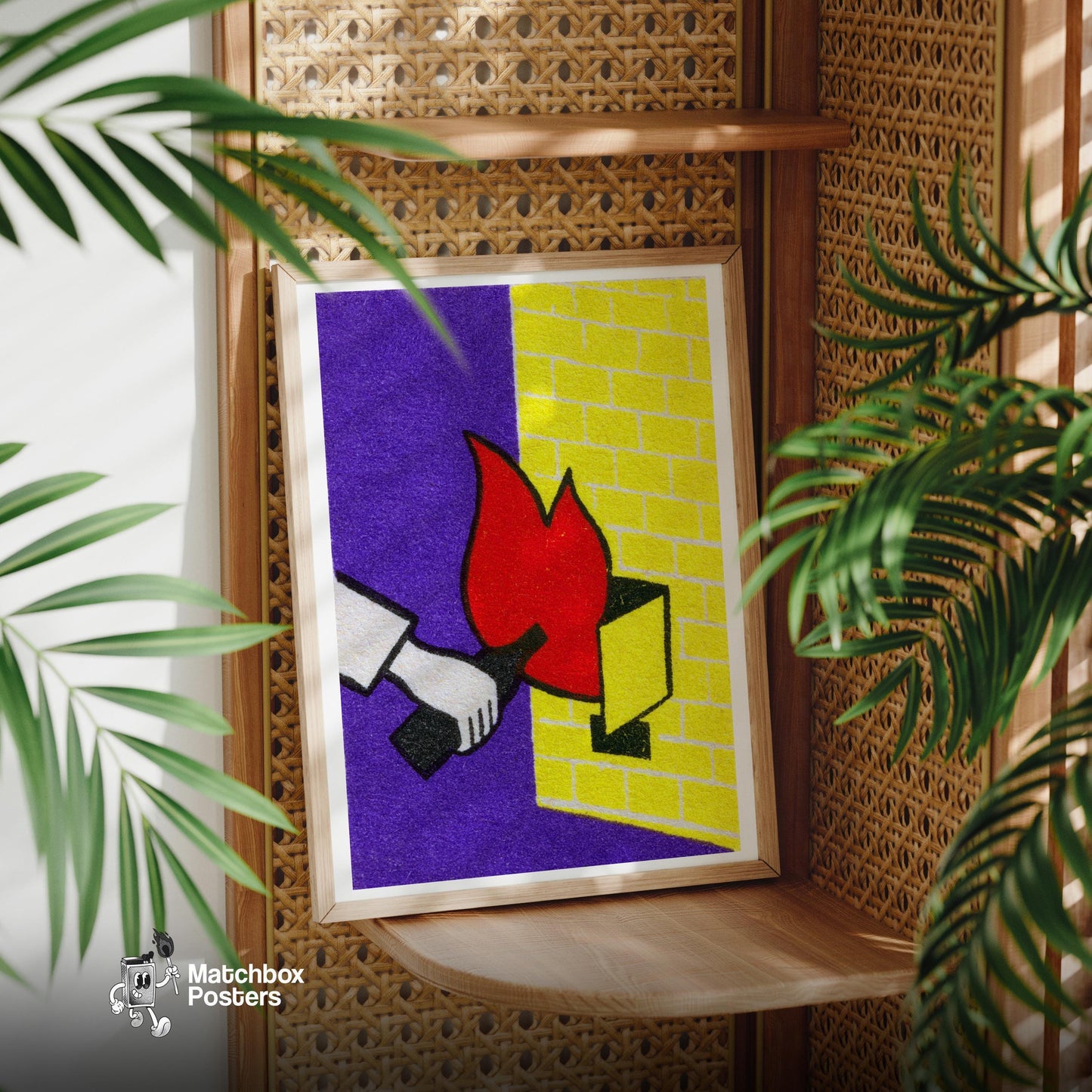 Fire Starter - vintage matchbox label print - office wall