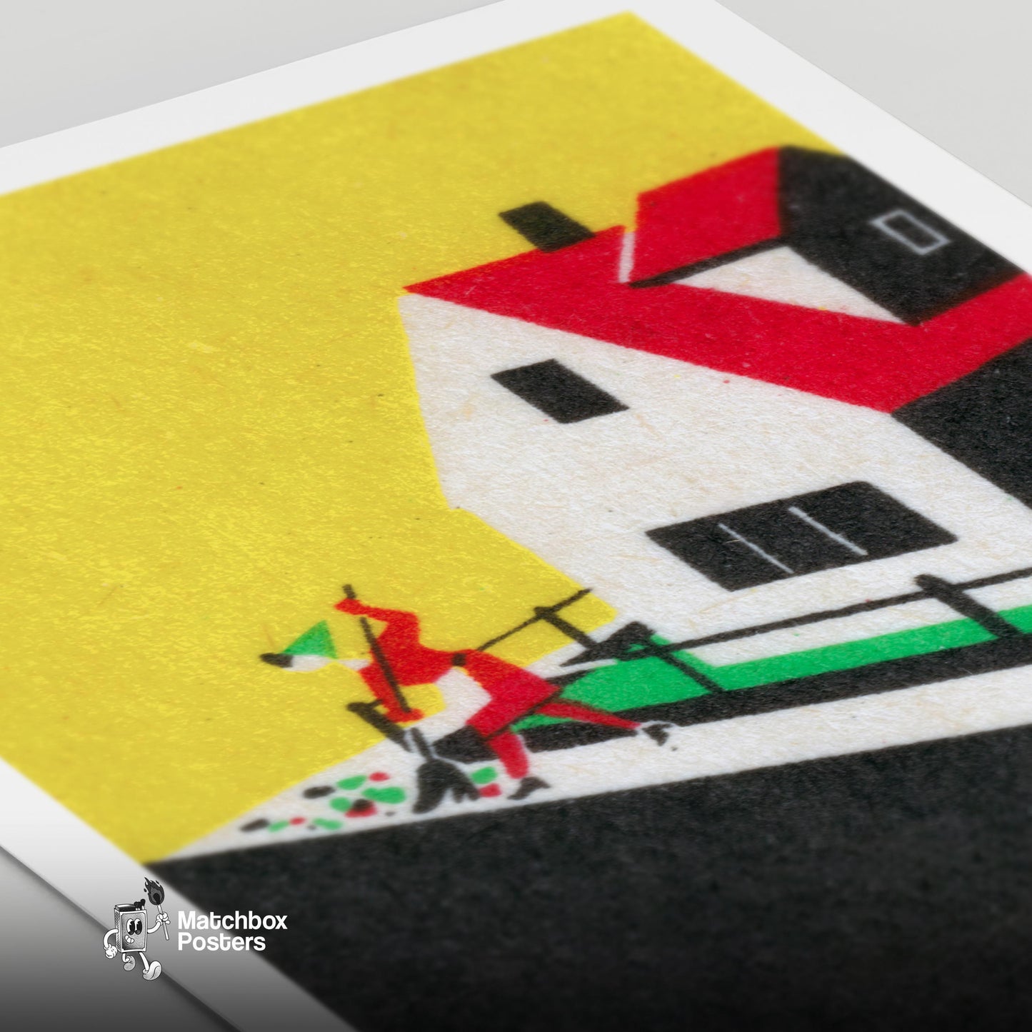 Street Sweeper - vintage matchbox label print - close-up detail