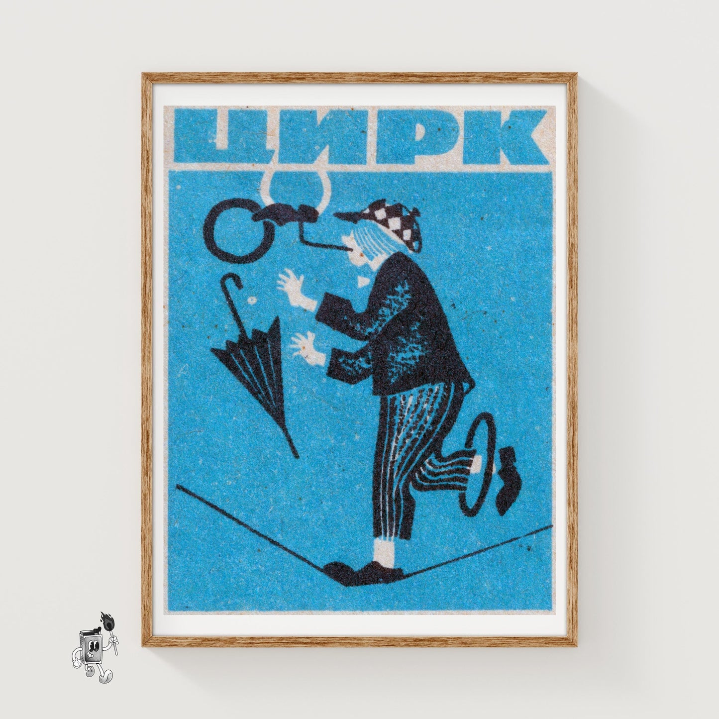 Clown Juggling - vintage matchbox label print