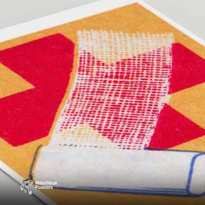 First Aid - vintage matchbox label print - close-up detail