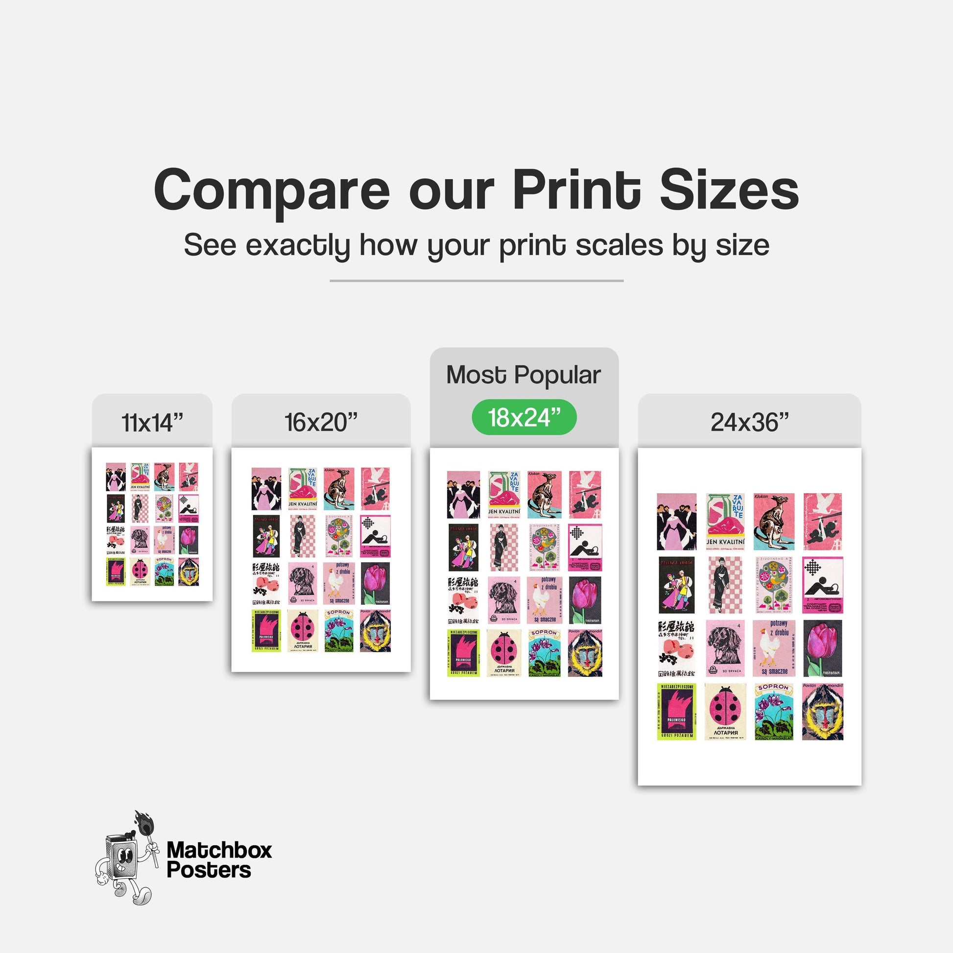 Pink Matchbox Label Collage - vintage matchbox label print - office wall