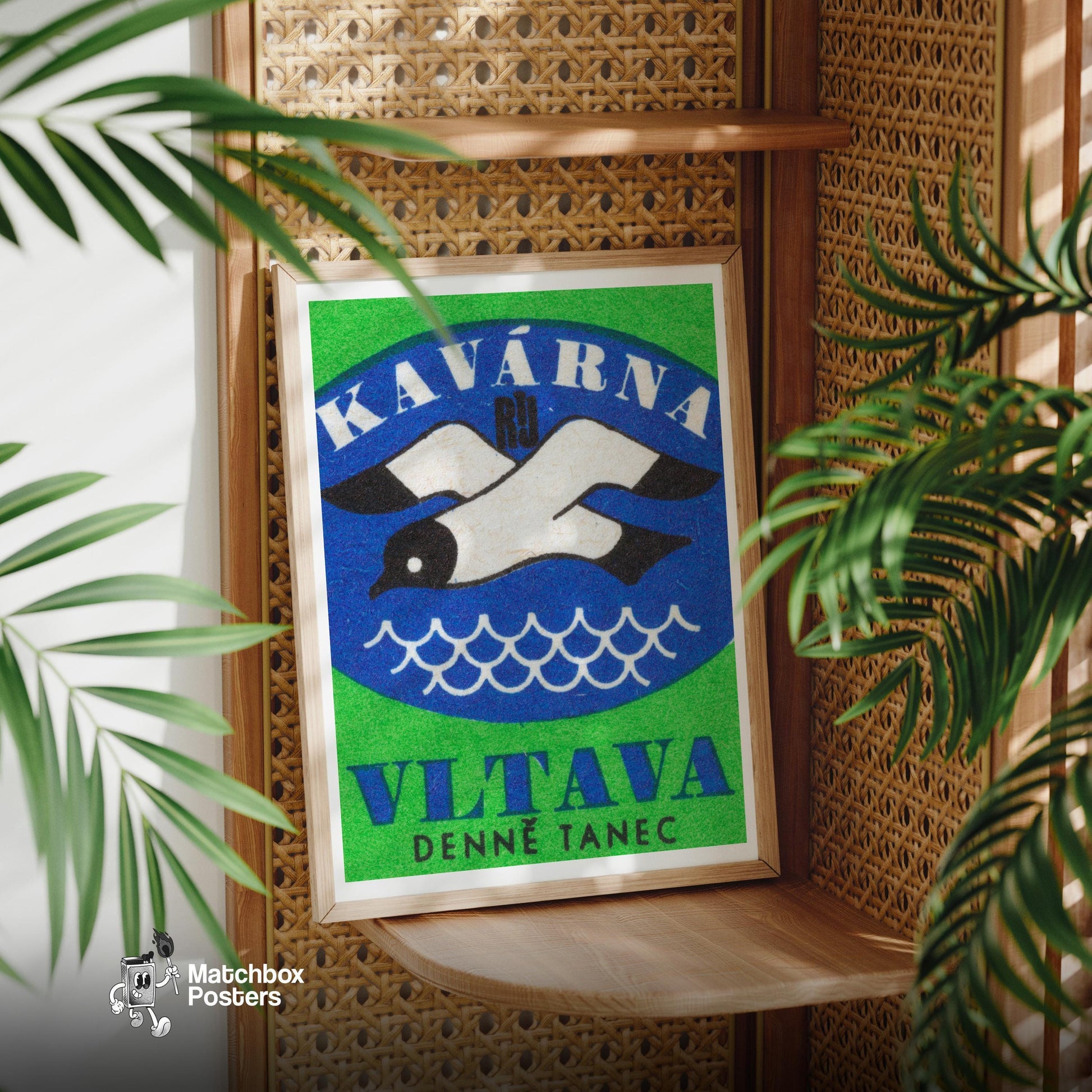 Sea Bird - vintage matchbox label print - office wall