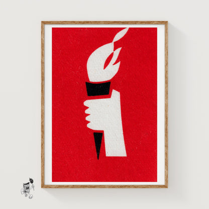 Torch - vintage matchbox label print