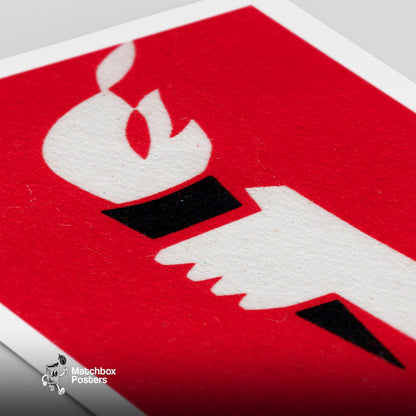 Torch - vintage matchbox label print - close-up detail