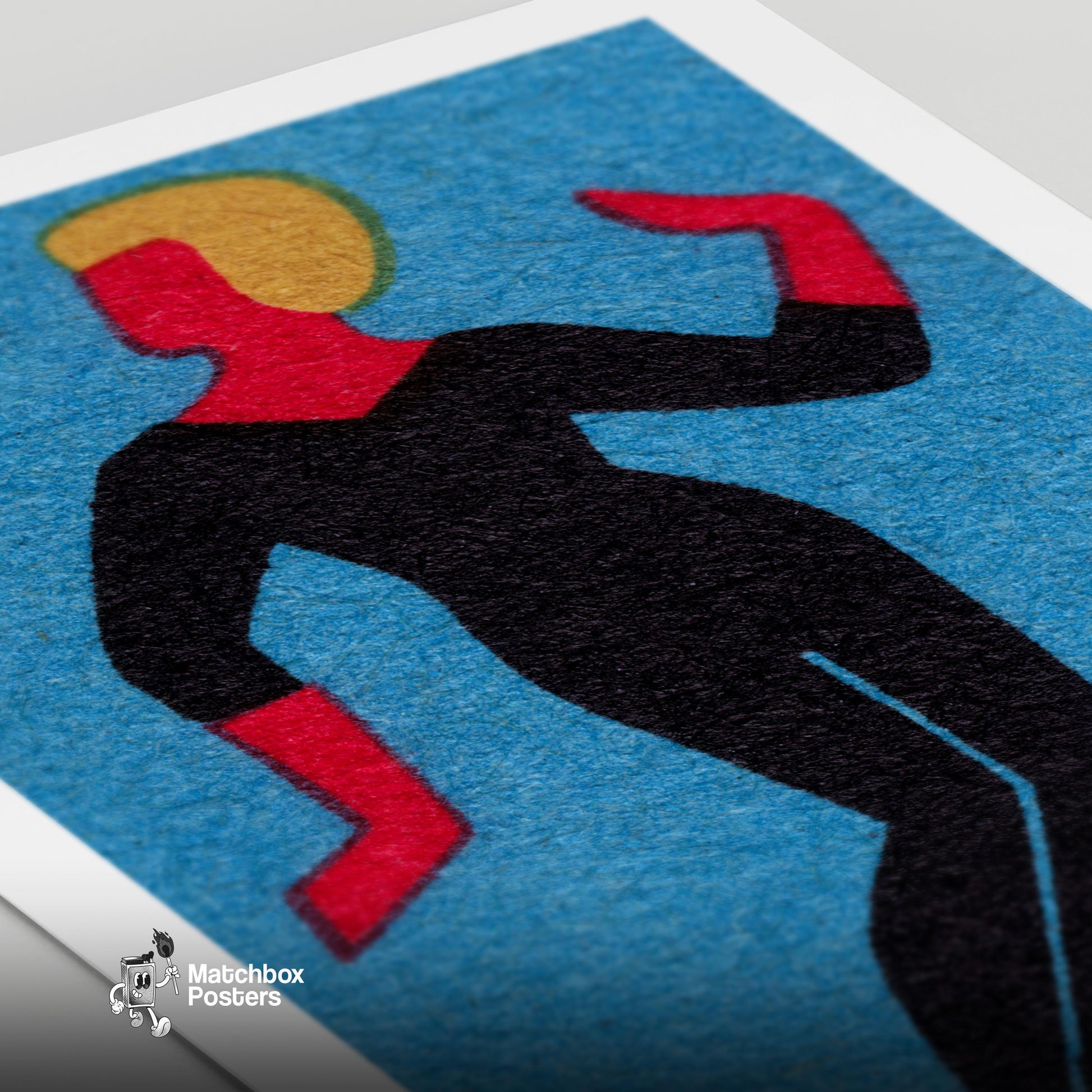 Dancer - vintage matchbox label print - close-up detail