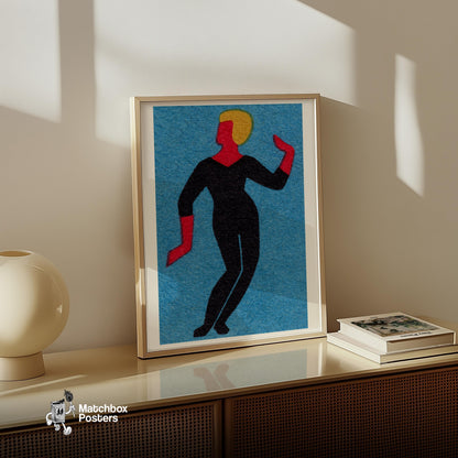 Dancer - vintage matchbox label print - size comparison