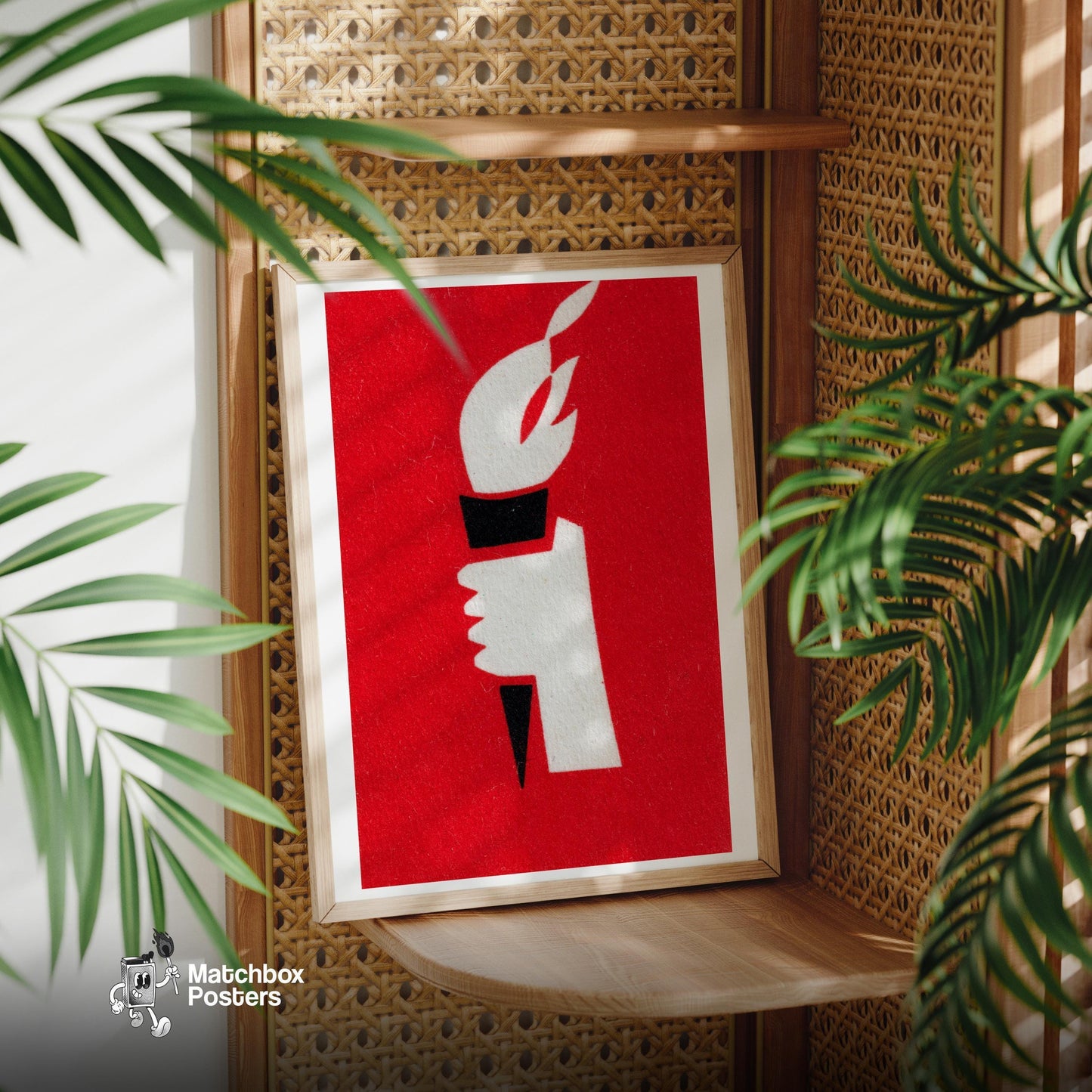 Torch - vintage matchbox label print - office wall
