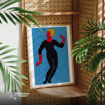 Dancer - vintage matchbox label print - office wall