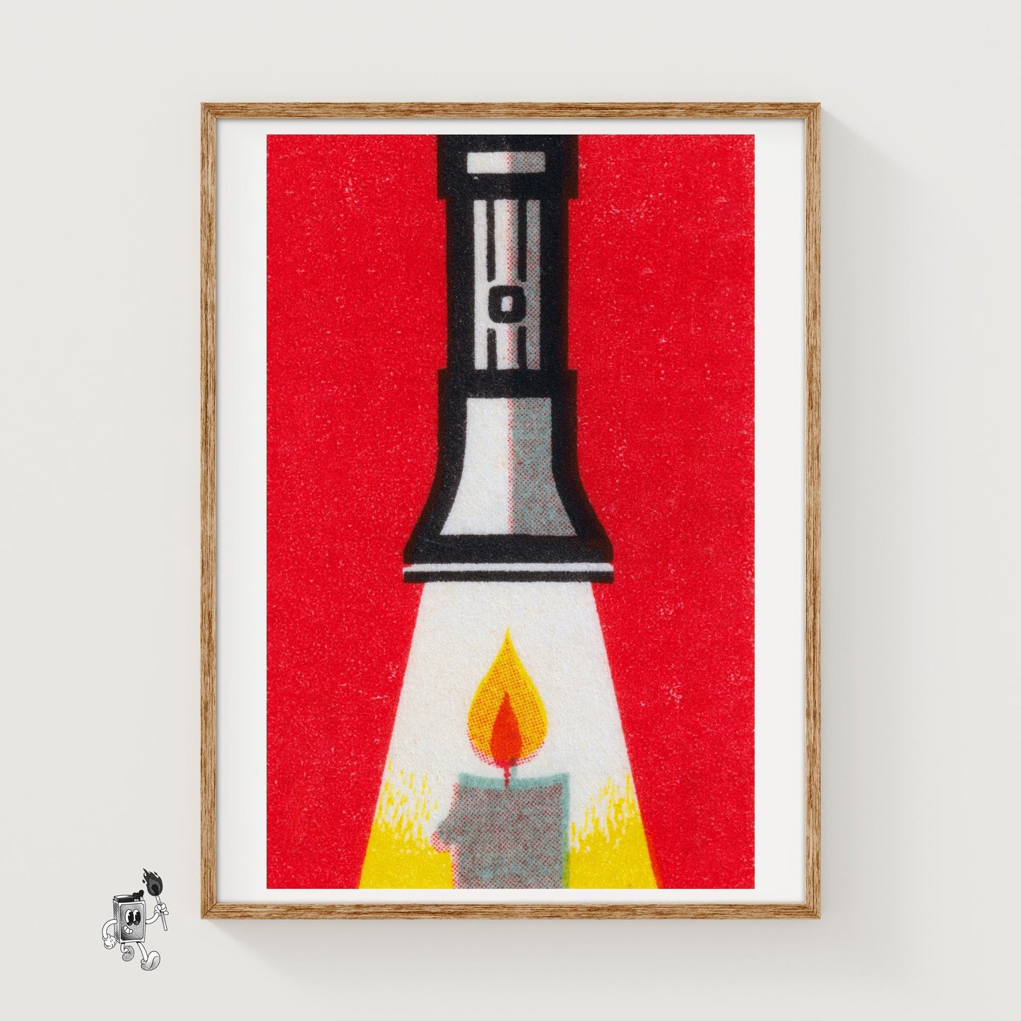 Candle Flashlight - vintage matchbox label print