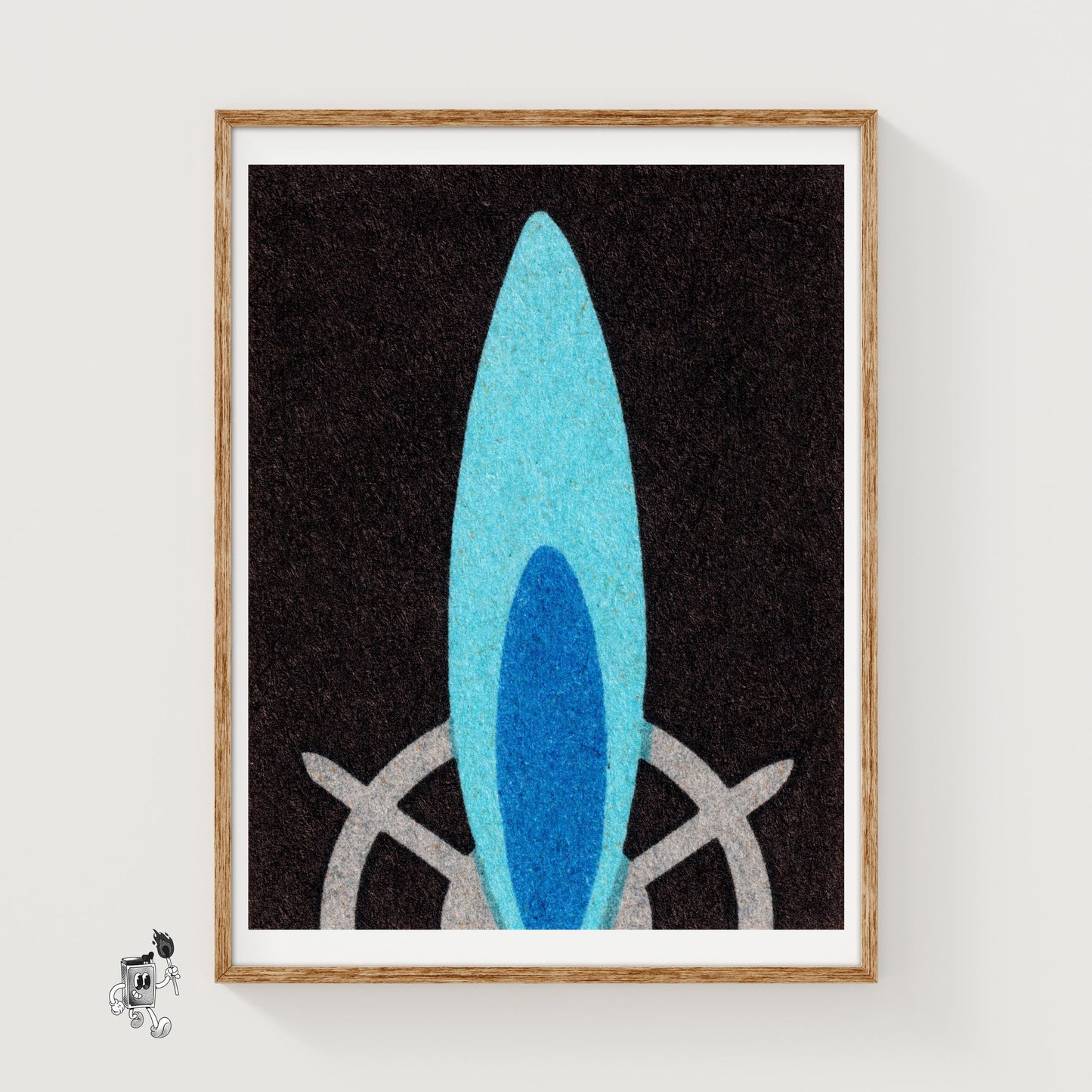 Blue Flame - vintage matchbox label print