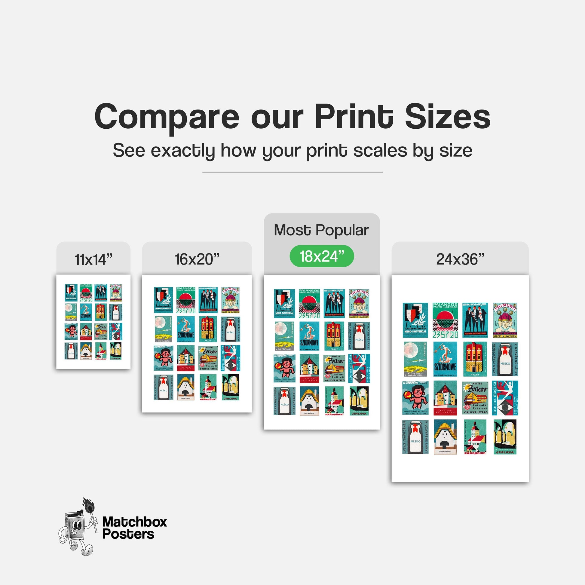 Teal Matchbox Label Collage - vintage matchbox label print - office wall