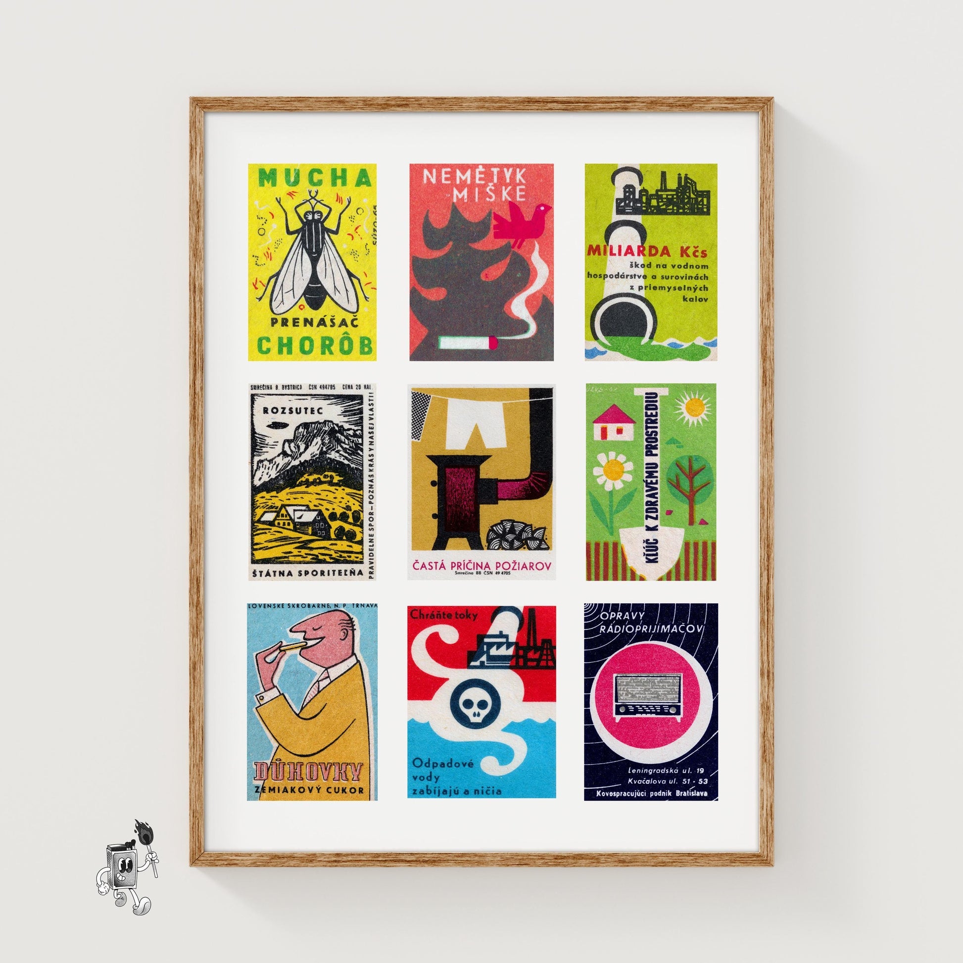 Slovak Collage - vintage matchbox label print