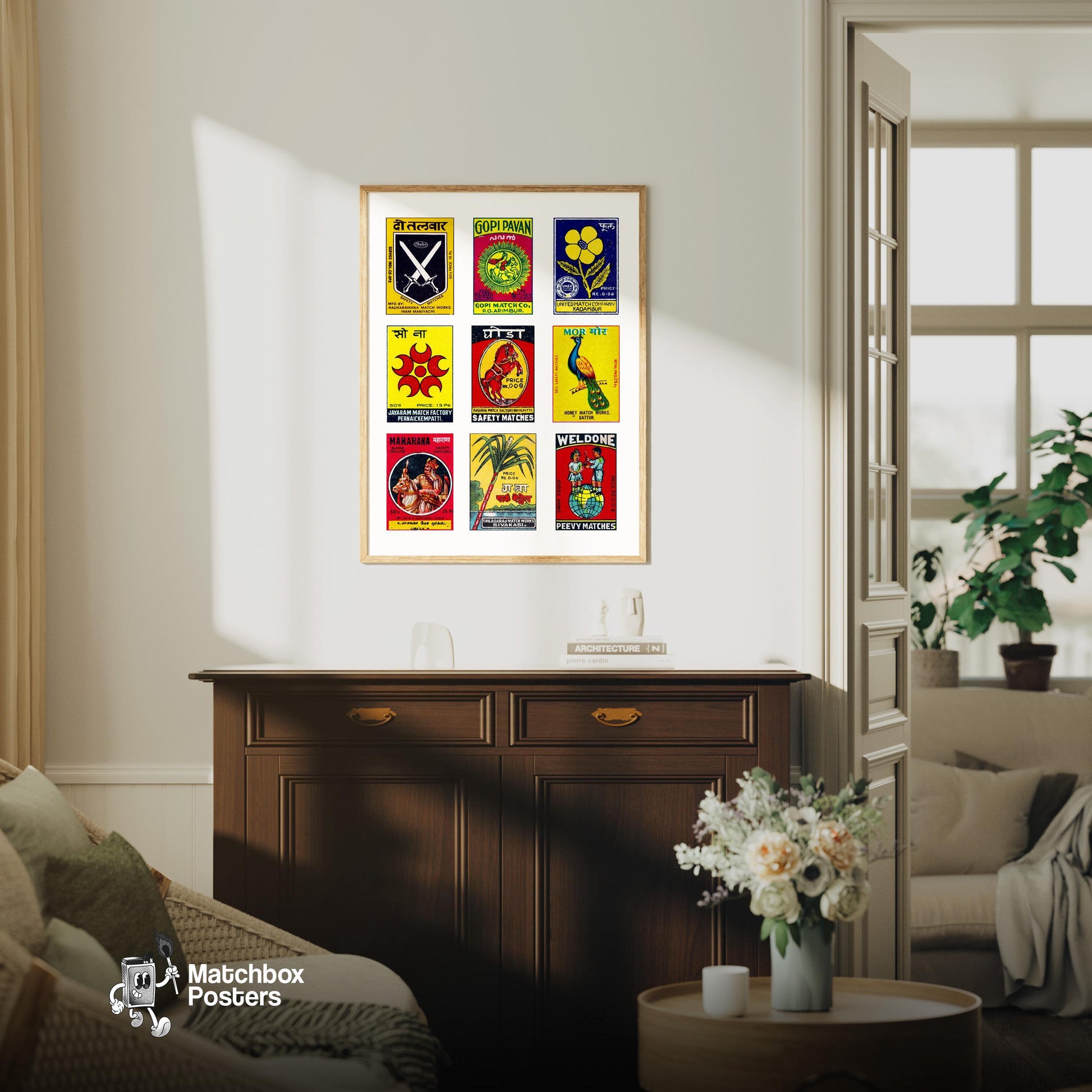 Collection Of Vintages - vintage matchbox label print - framed wall art preview