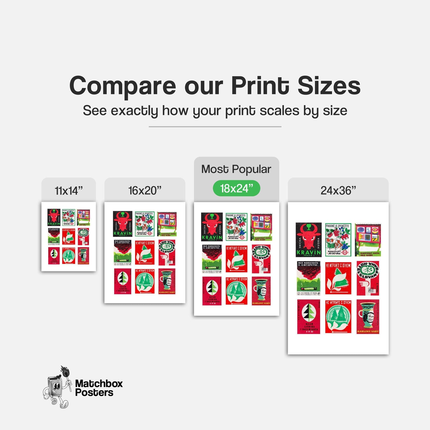 Red and Greens Grid Print - vintage matchbox label print - office wall