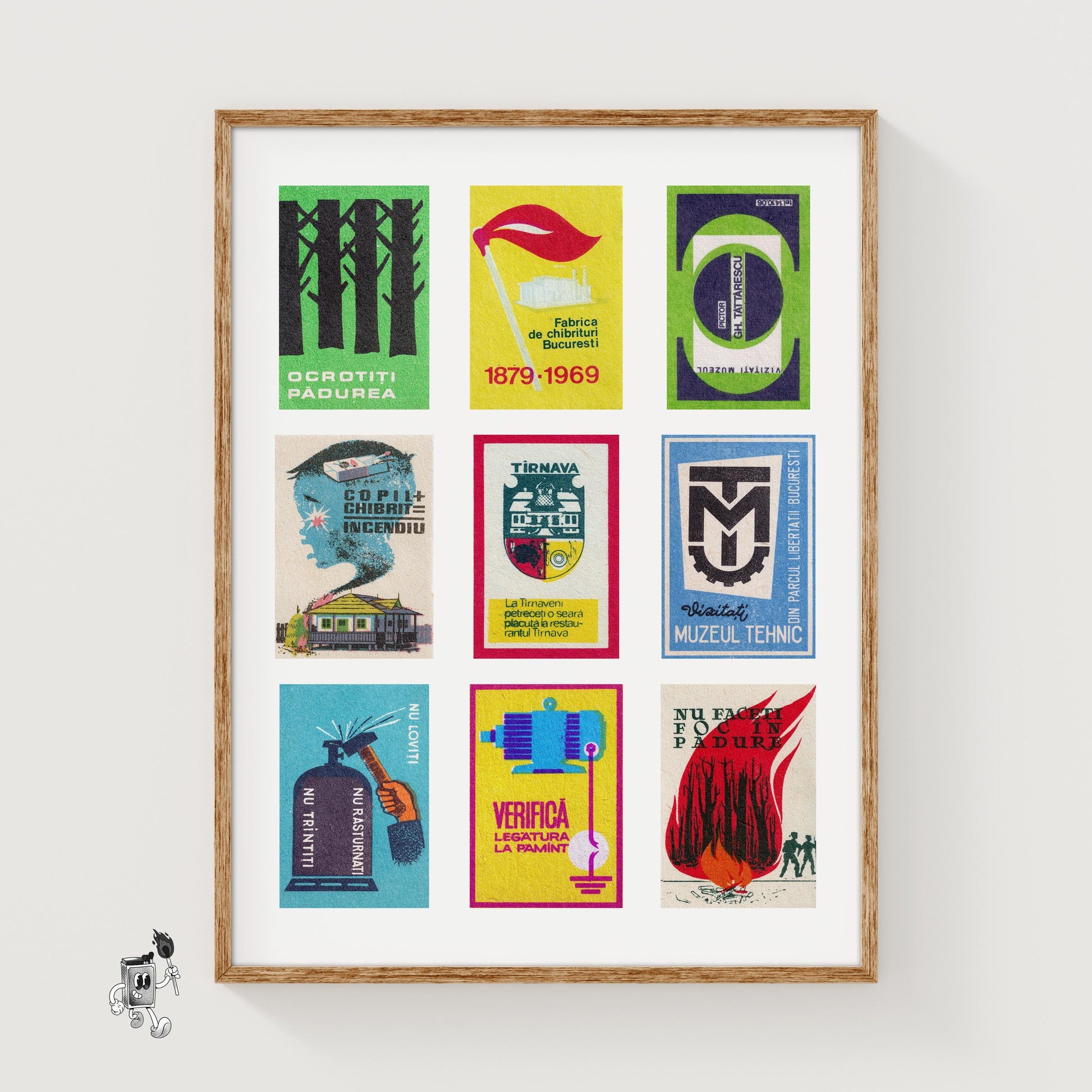 Romanian Collage - vintage matchbox label print