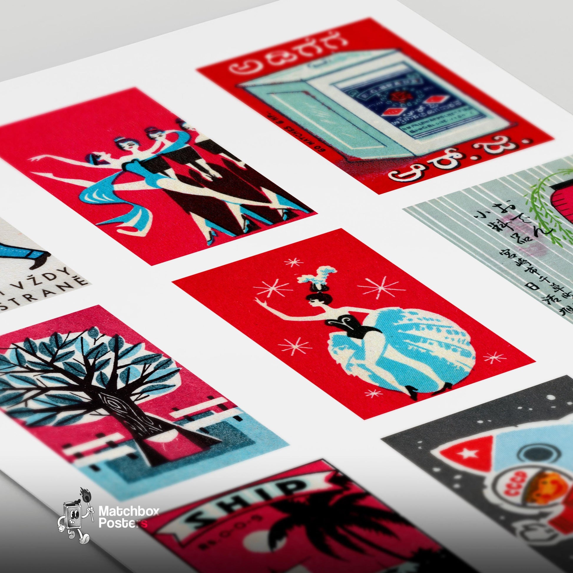 A Collection Of Vintages - vintage matchbox label print - close-up detail