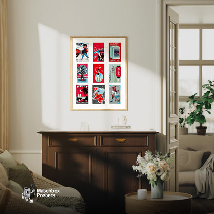 A Collection Of Vintages - vintage matchbox label print - framed wall art preview