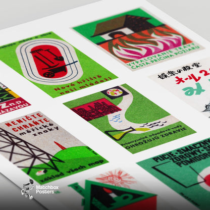 Collection Of Vintages - vintage matchbox label print - close-up detail