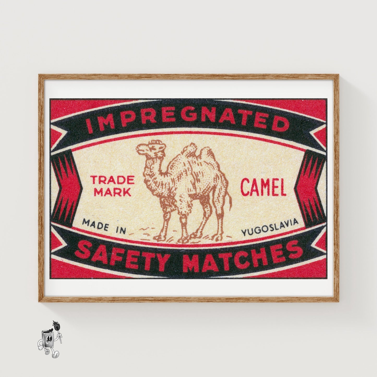 Arabian Camel - vintage matchbox label print
