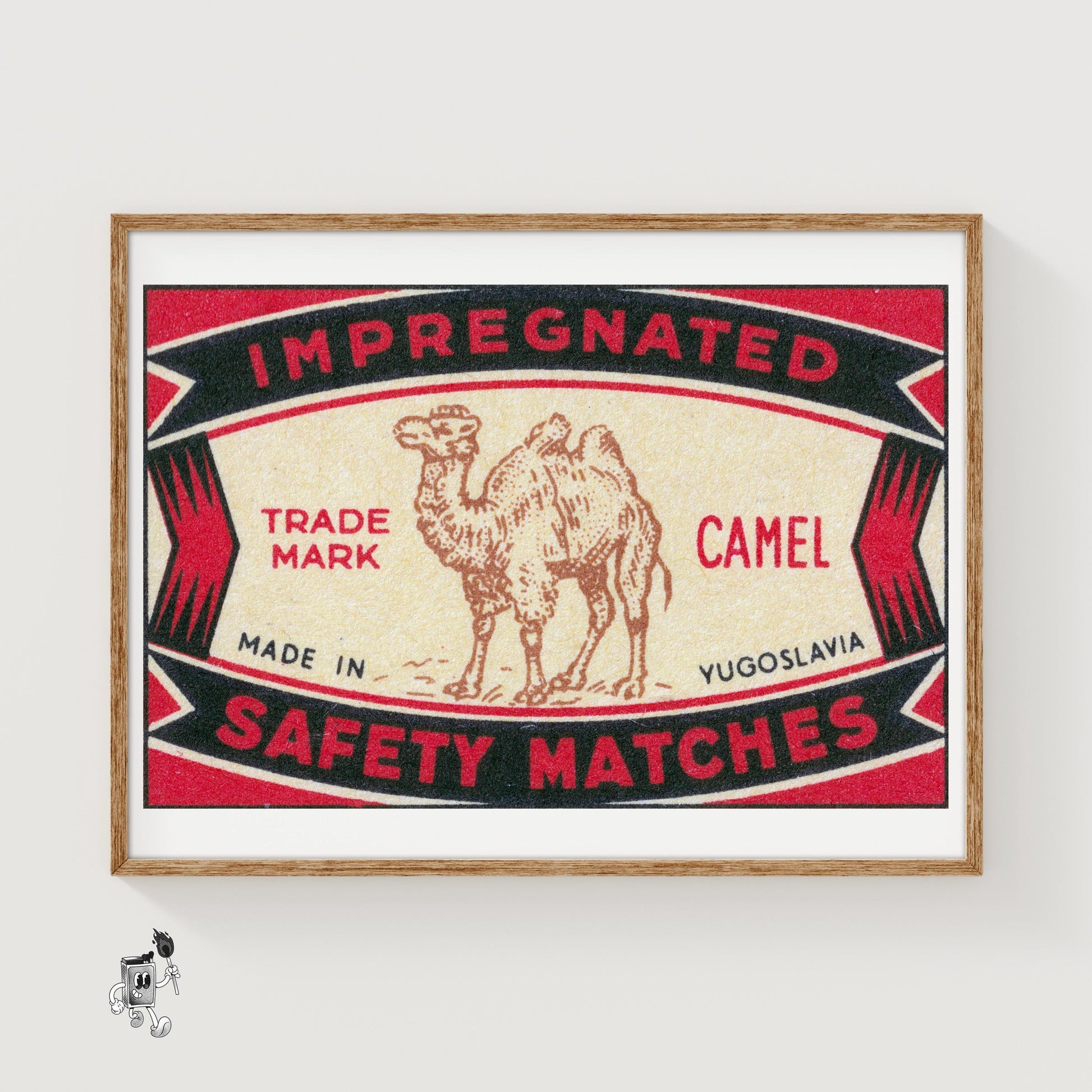 Arabian Camel - vintage matchbox label print