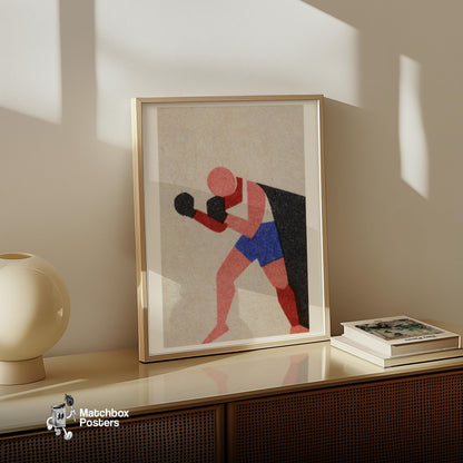 Boxer - vintage matchbox label print - size comparison