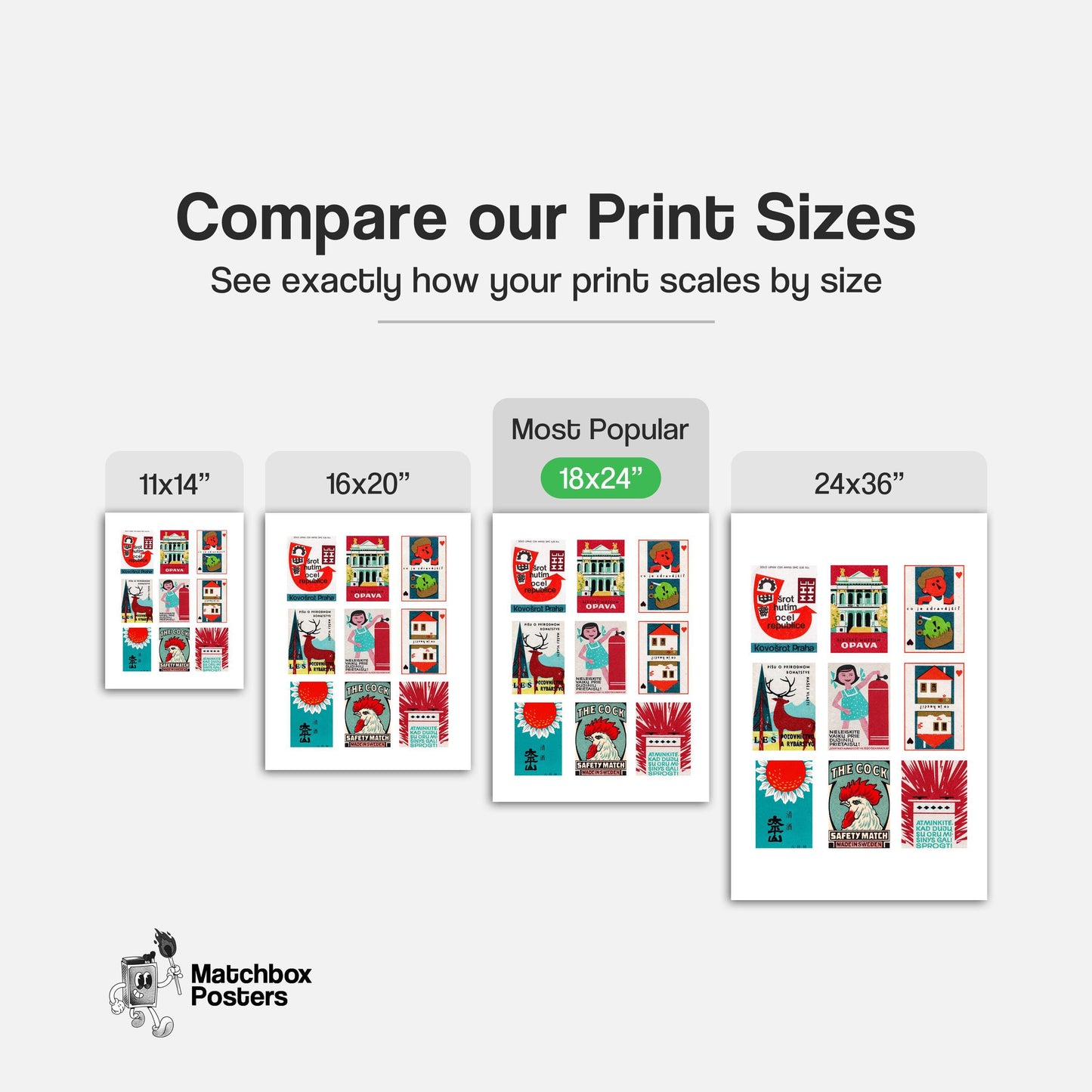 Red and Teals Grid Print - vintage matchbox label print - office wall