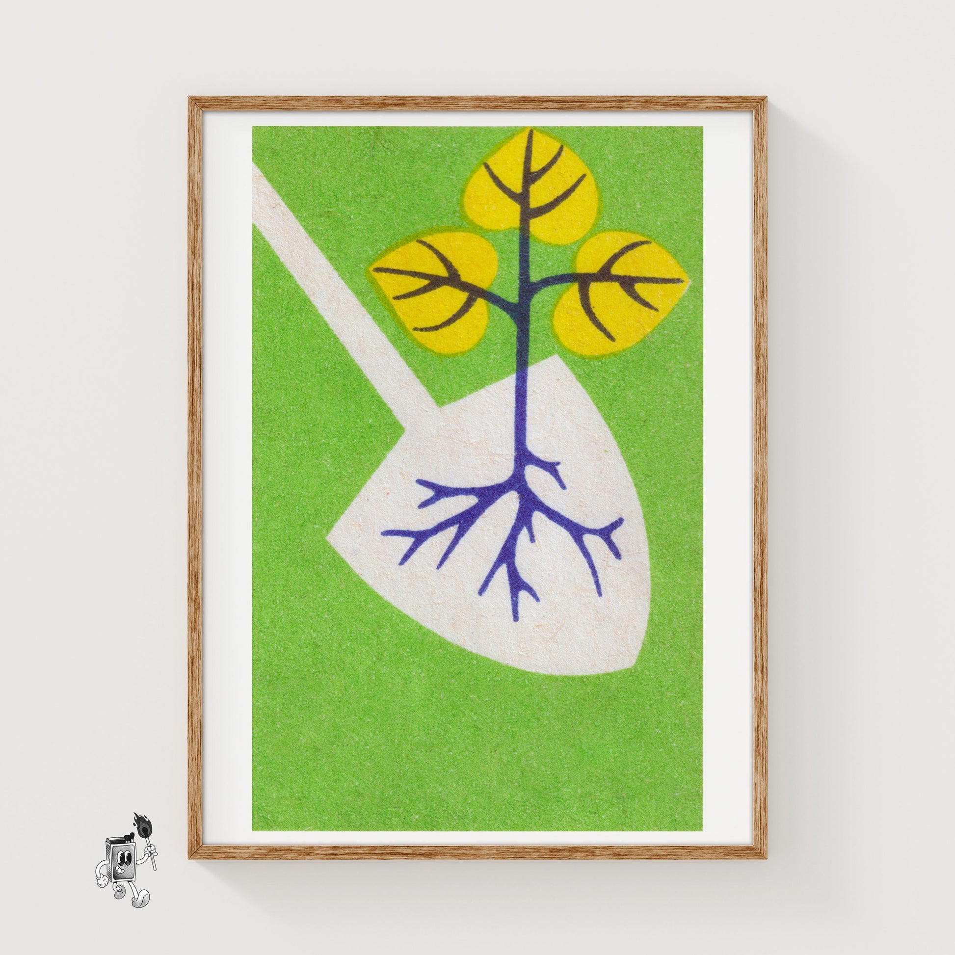 Tree Planting - vintage matchbox label print