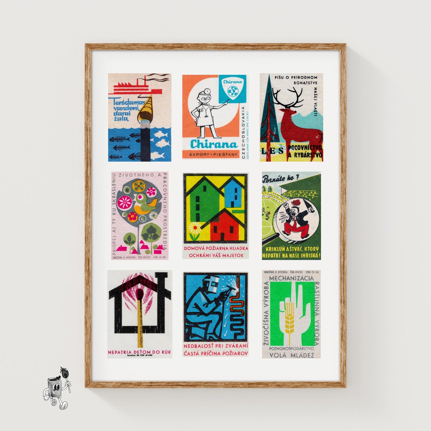 Slovak Collage - vintage matchbox label print