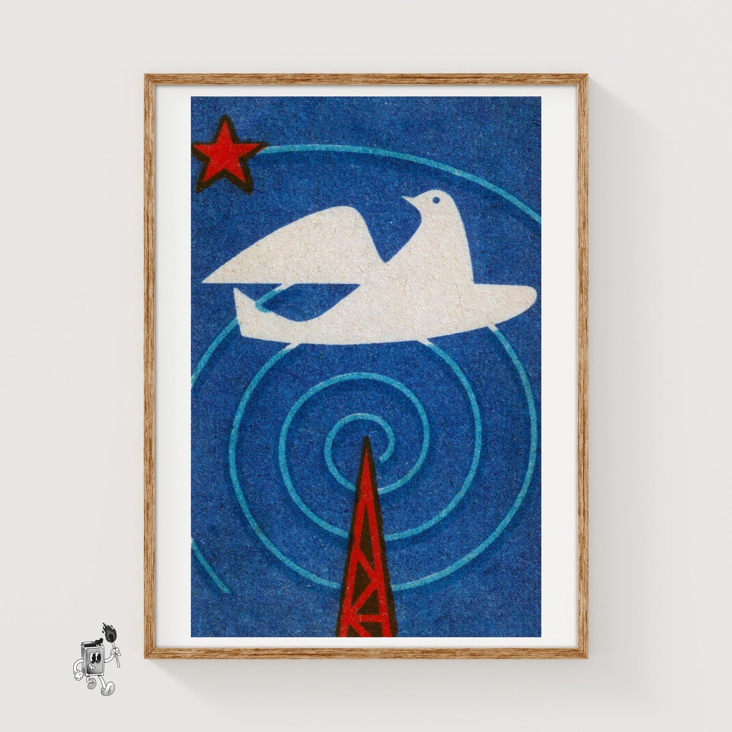 White Dove - vintage matchbox label print