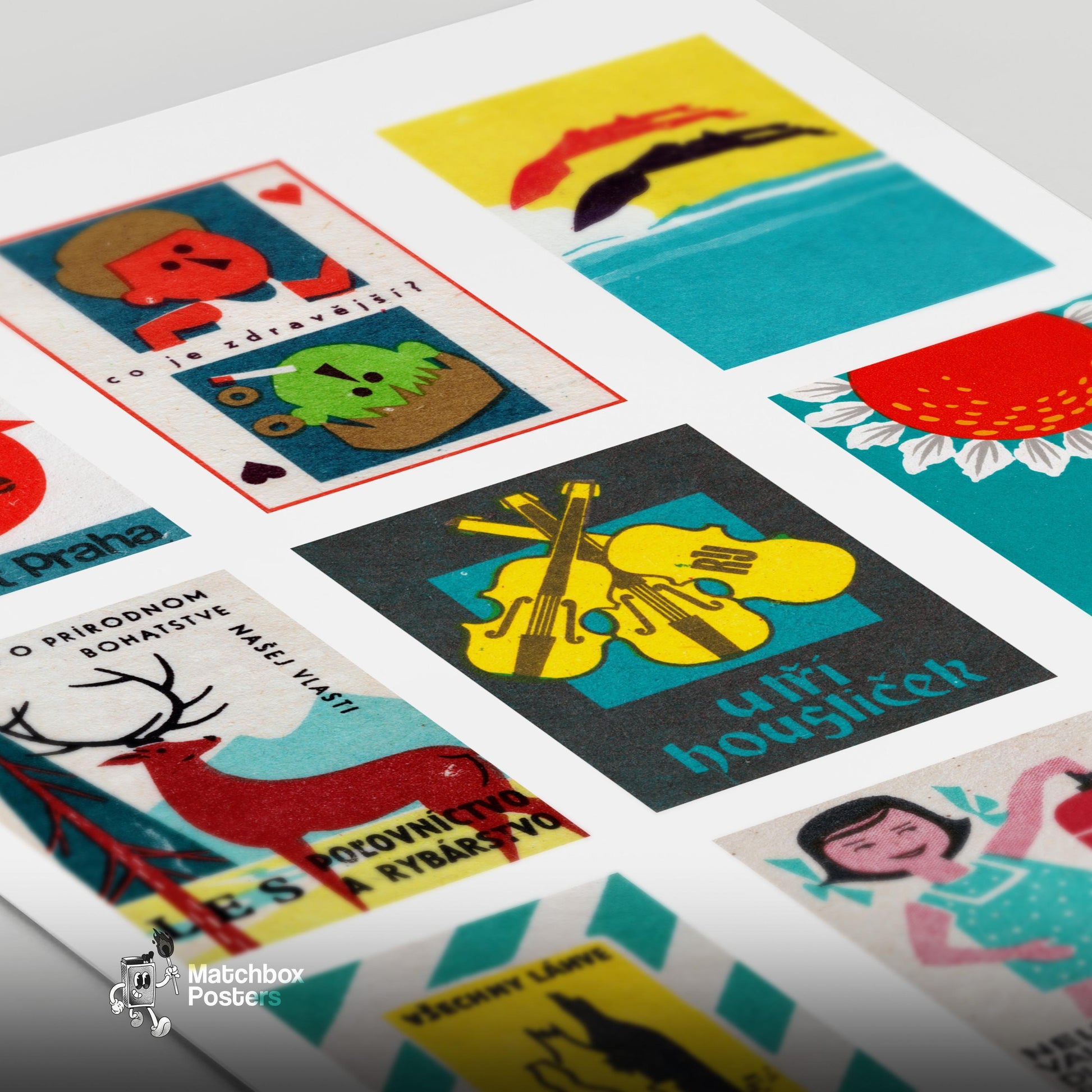 Collection Of Vintages - vintage matchbox label print - close-up detail