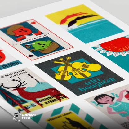Collection Of Vintages - vintage matchbox label print - close-up detail