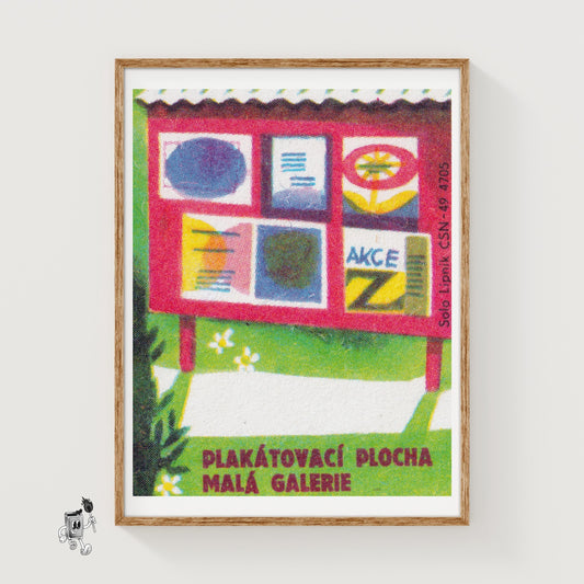 Abstract Poster Board - vintage matchbox label print