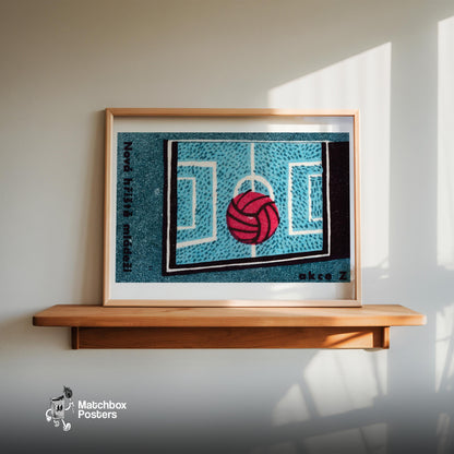 Red Volleyball - vintage matchbox label print - size comparison