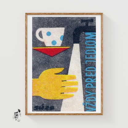 Washing Hands - vintage matchbox label print