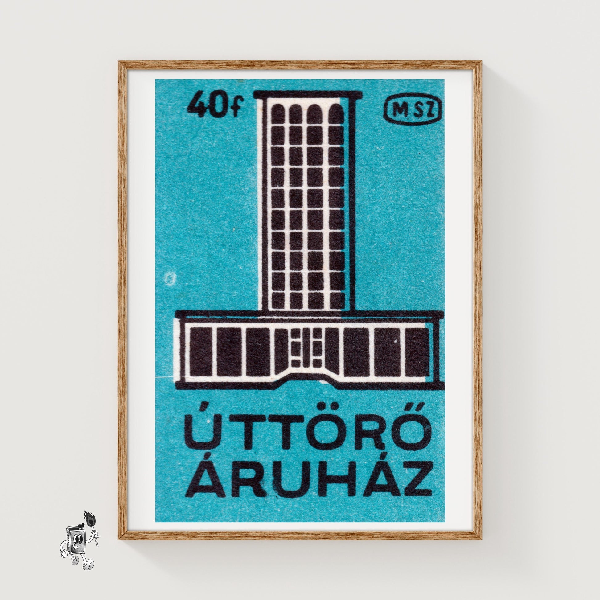 Modern Hotel - vintage matchbox label print