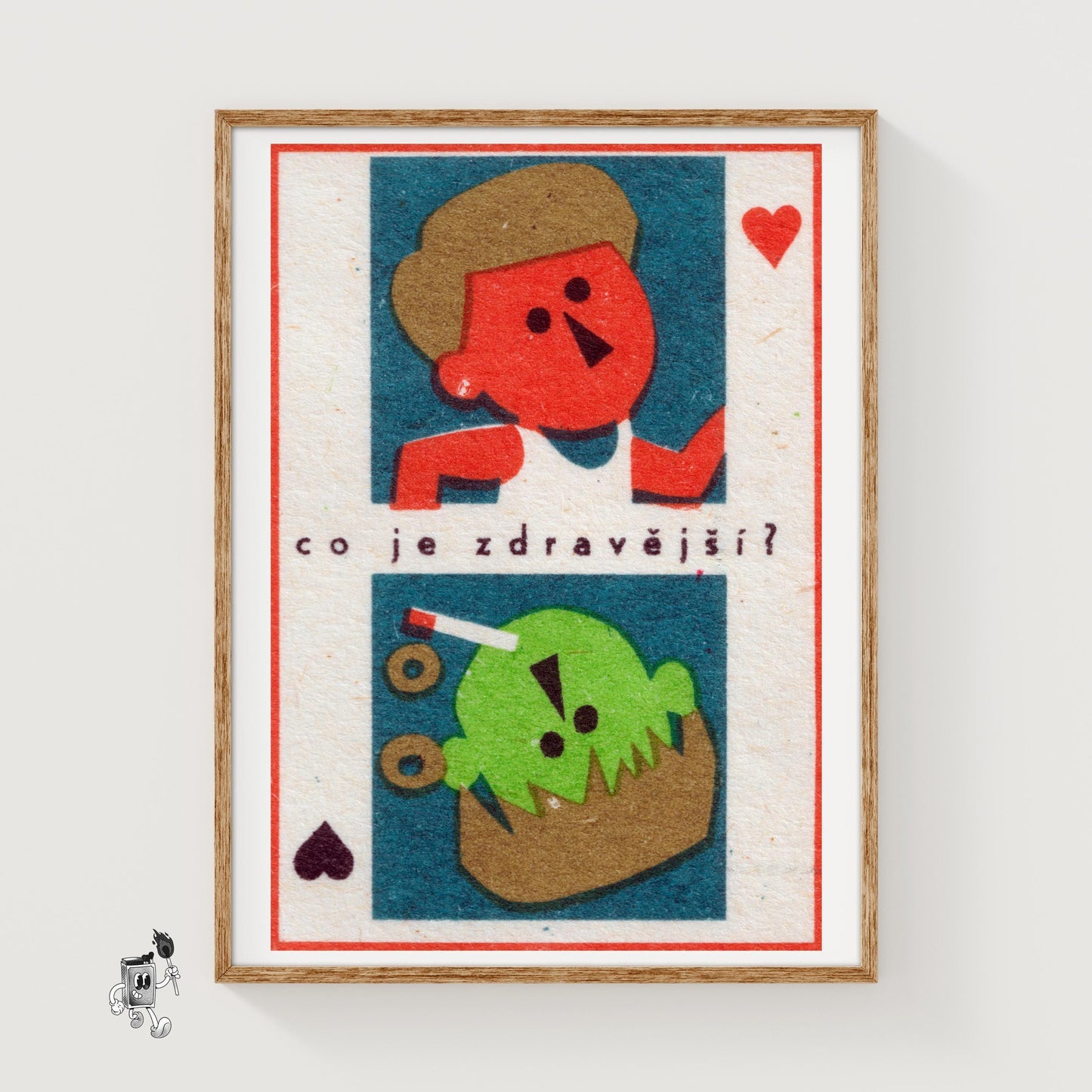 Playful Human - vintage matchbox label print