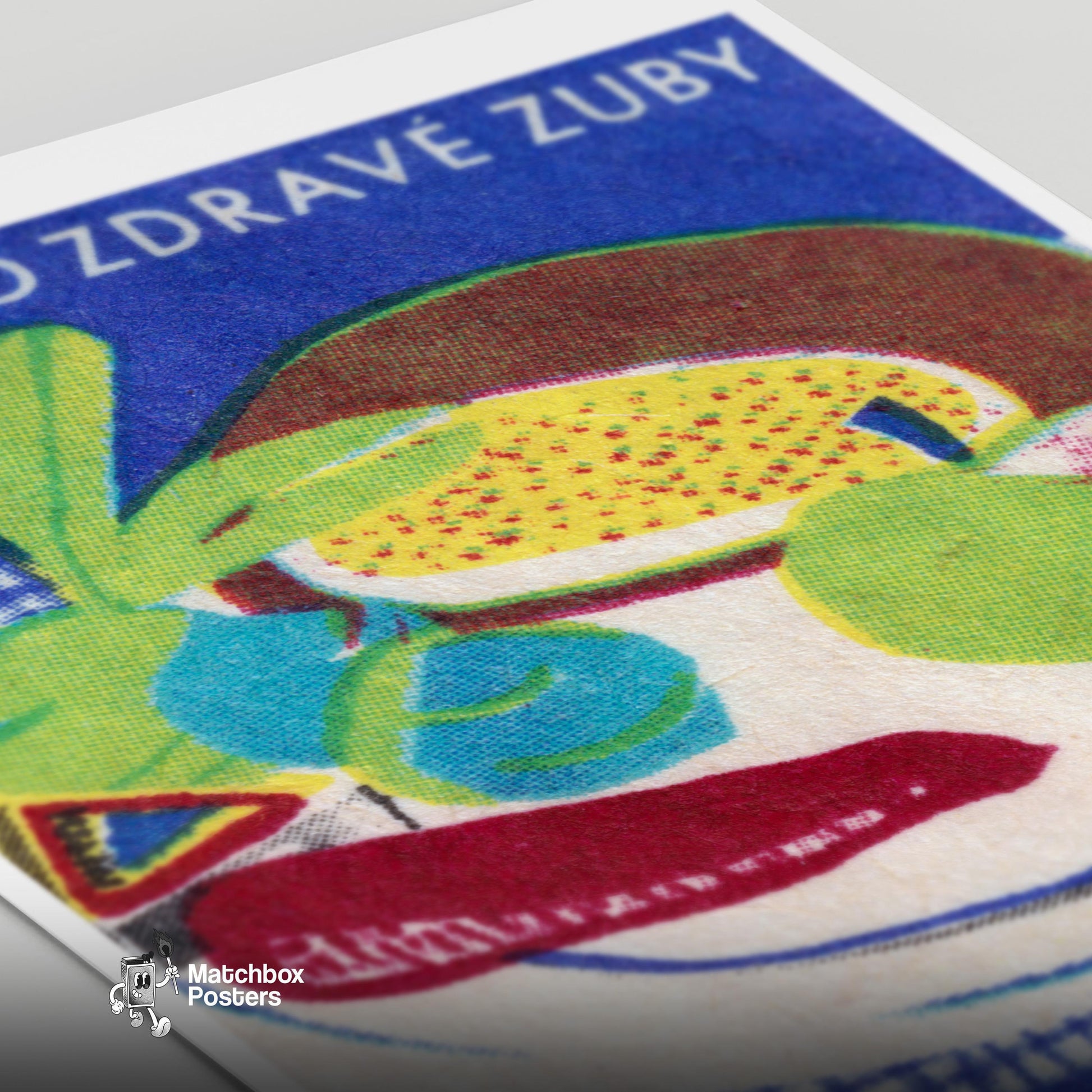 Plate of Fruits - vintage matchbox label print - close-up detail