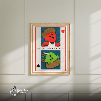 Playful Human - vintage matchbox label print - bedroom mockup