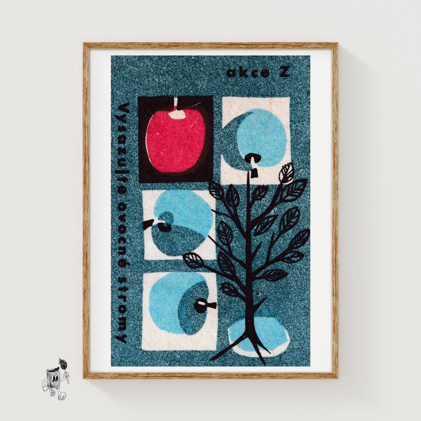 Apple Tree - vintage matchbox label print