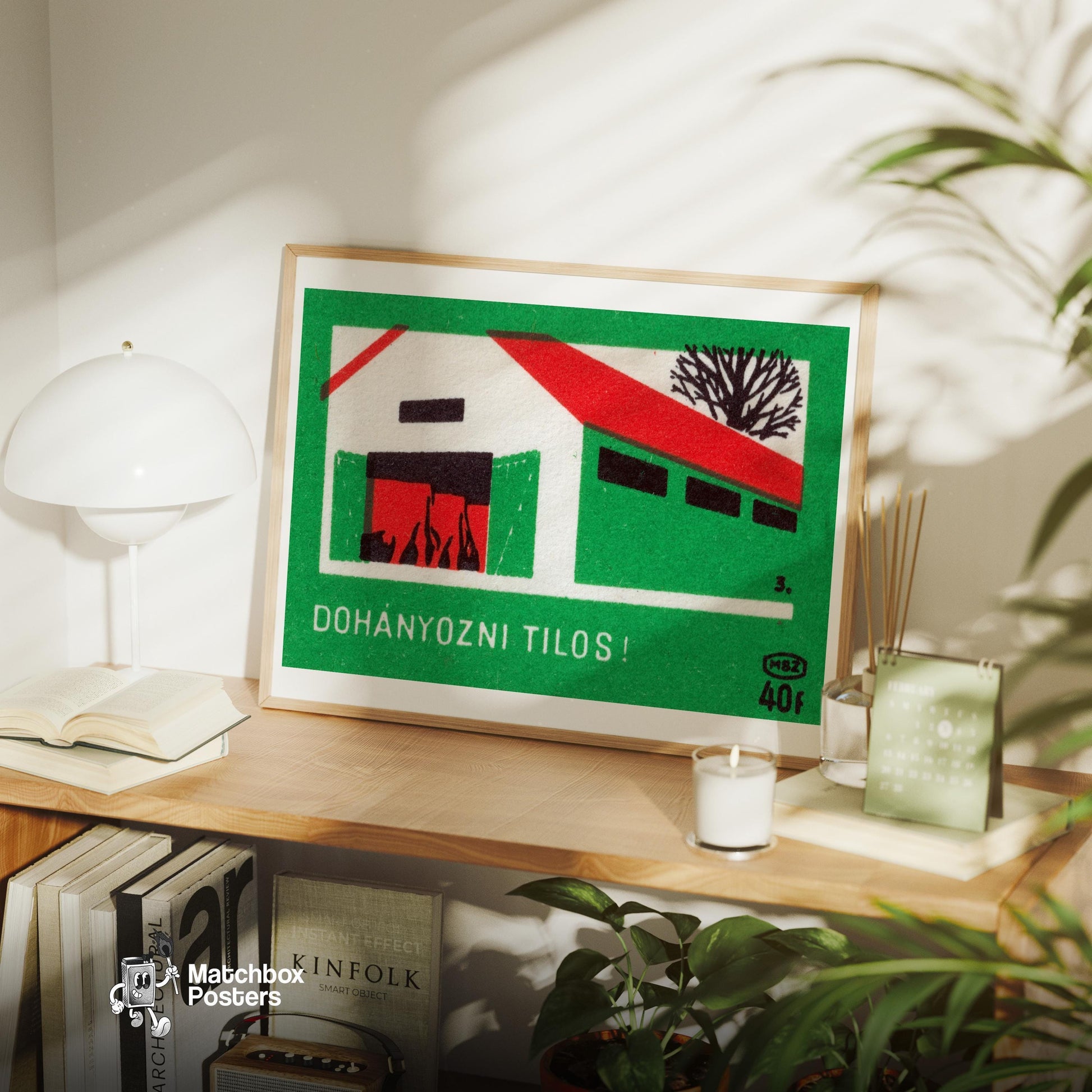 Industrial Building - vintage matchbox label print - office wall