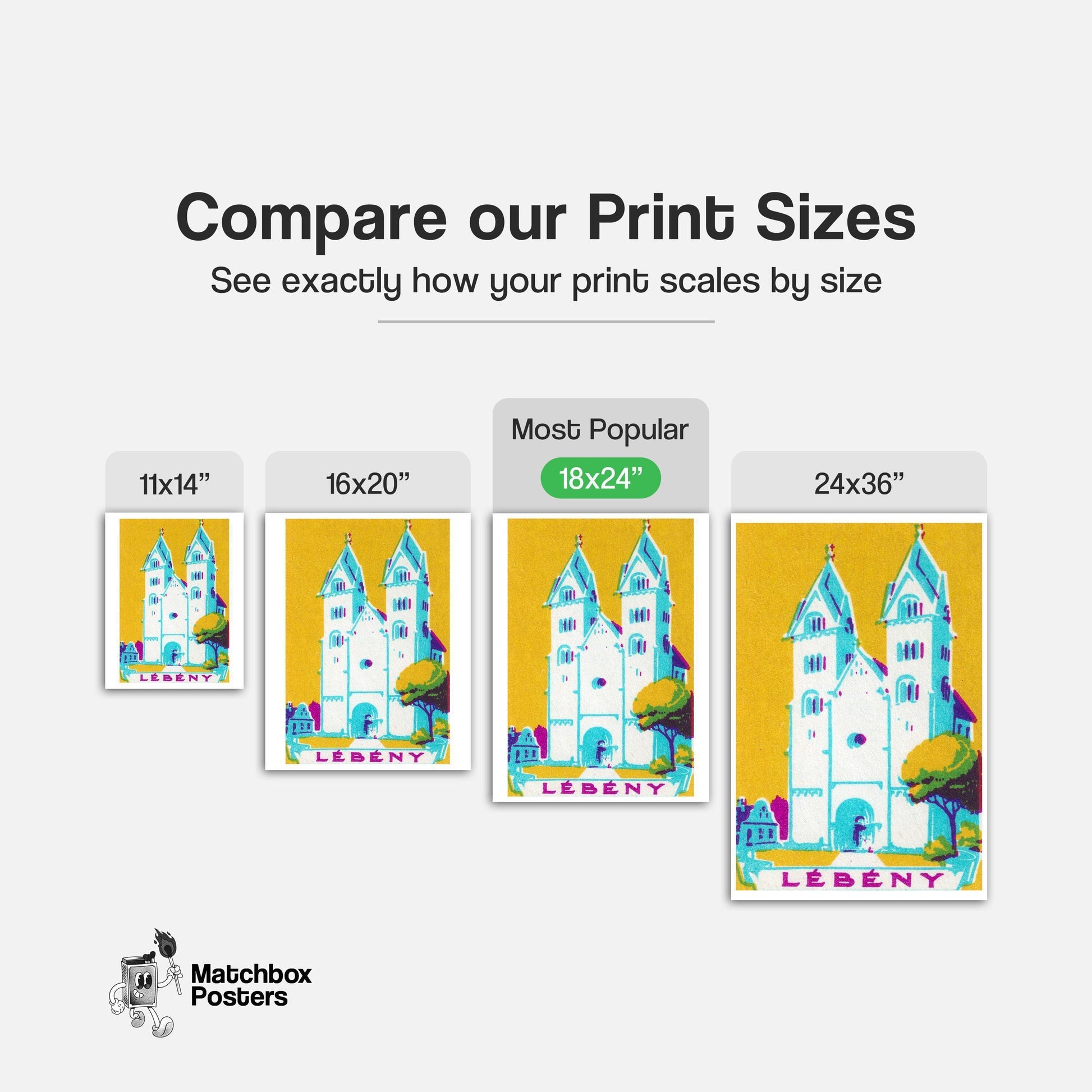 Blue Church - vintage matchbox label print - gallery wall preview