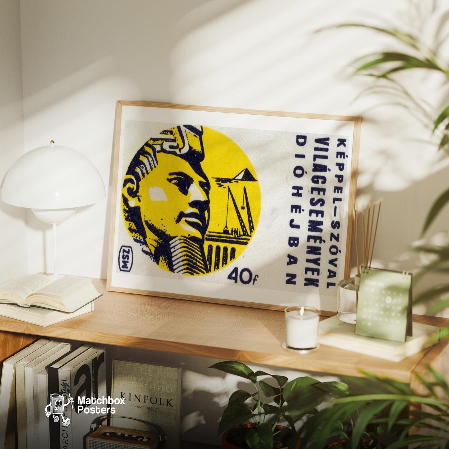 Sphinx Head - vintage matchbox label print - office wall