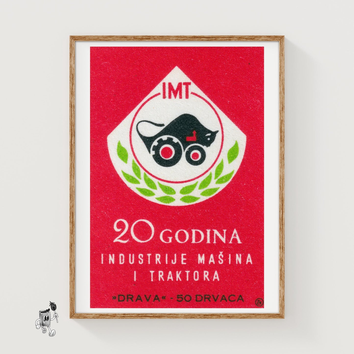 20 Years Farming Industry - vintage matchbox label print