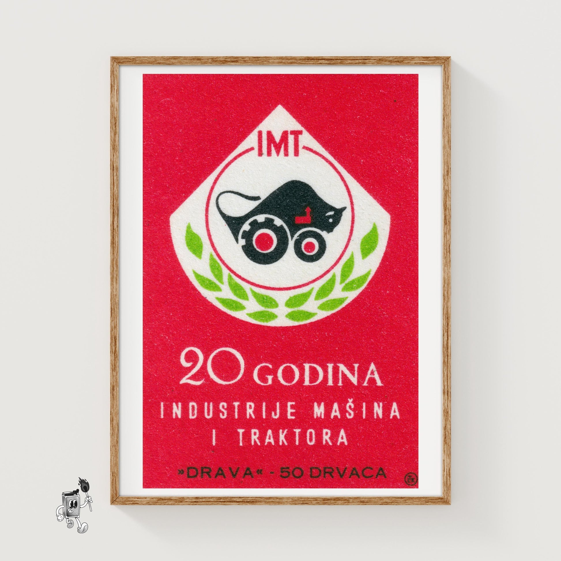 20 Years Farming Industry - vintage matchbox label print