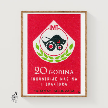 20 Years Farming Industry - vintage matchbox label print