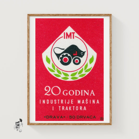 20 Years Farming Industry - vintage matchbox label print