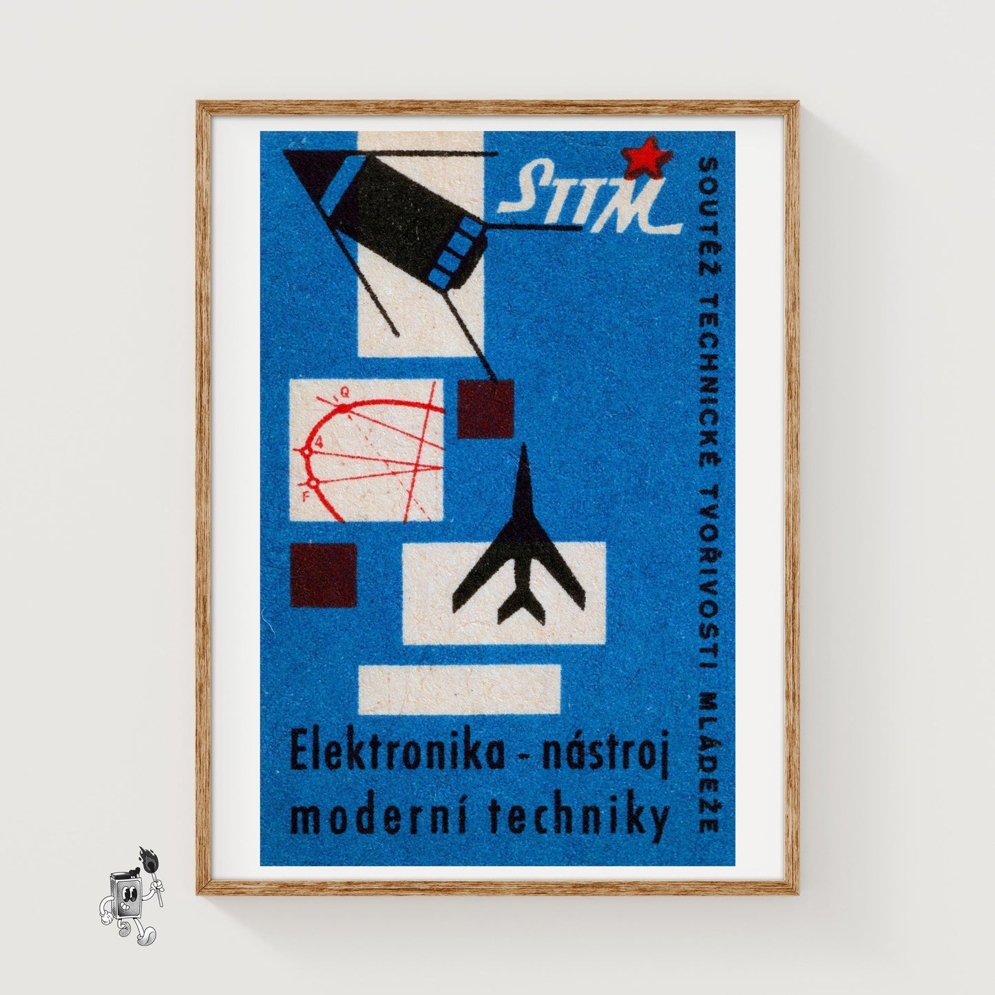 Silhouette Of An Airplane - vintage matchbox label print