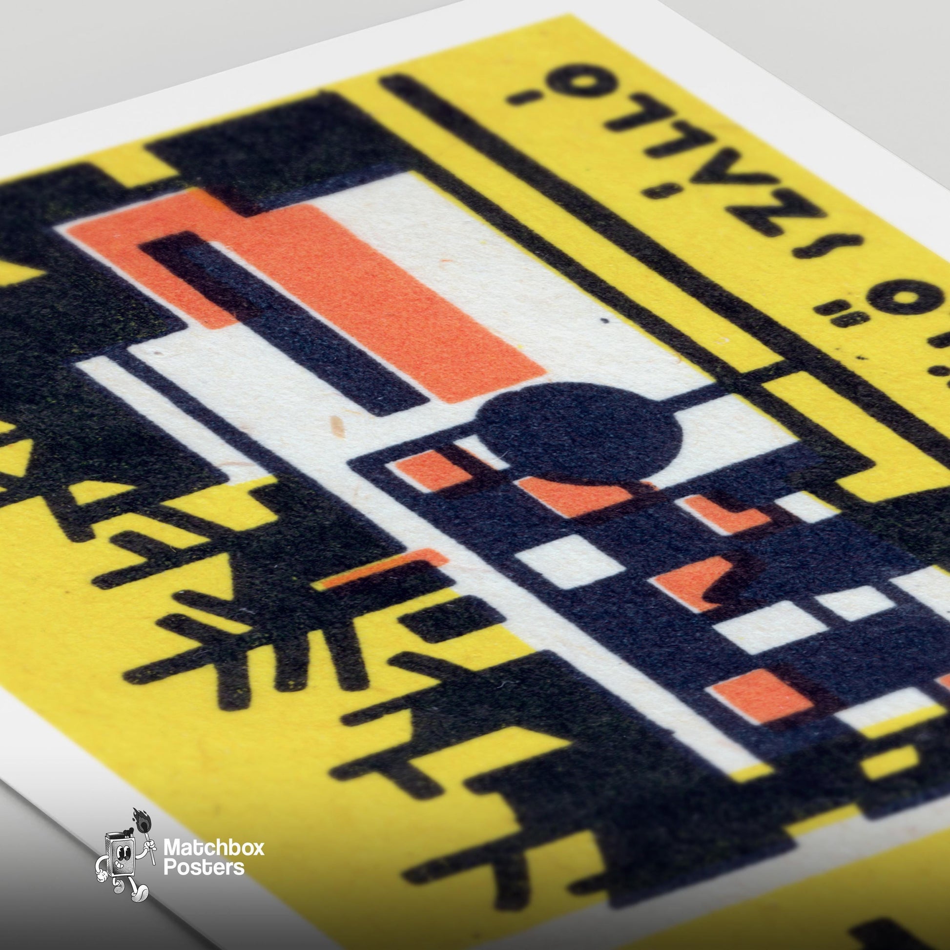 Holiday Hostel - vintage matchbox label print - close-up detail