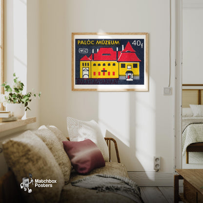 Paloc Museum - vintage matchbox label print - living room mockup