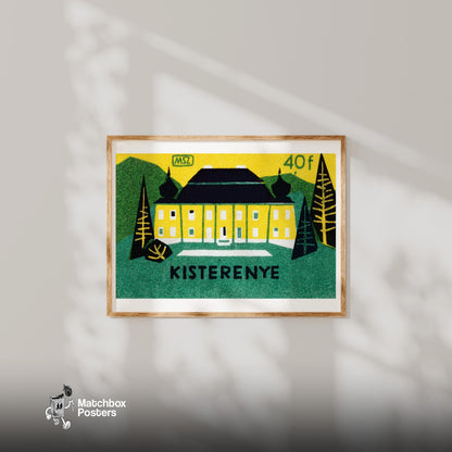 Forest Hotel - vintage matchbox label print - bedroom mockup
